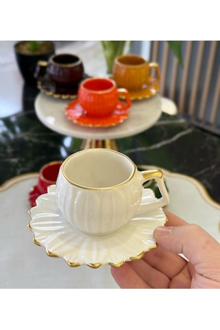 6'lı Daisy Flora Kahve Fincanı Renkli-4757 Çok Renkli