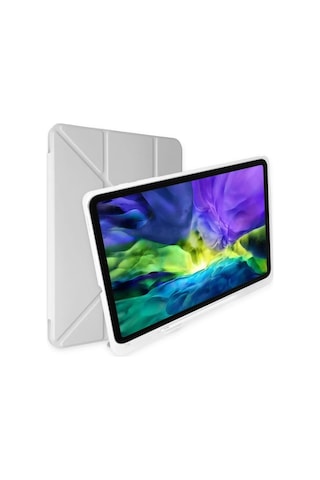 Samsung Galaxy Uyumlu P610 Tab S6 Lite 10.4 Kılıf Kalemlikli Mars Tablet Kılıfı - Gri Arka Kapak