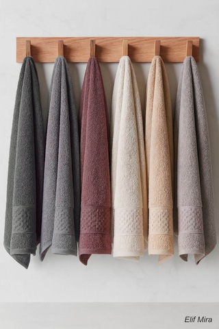 6 Lı El Yüz Havlusu Seti %100 Pamuklu 50x90 Cm Pure Cotton Mürdüm