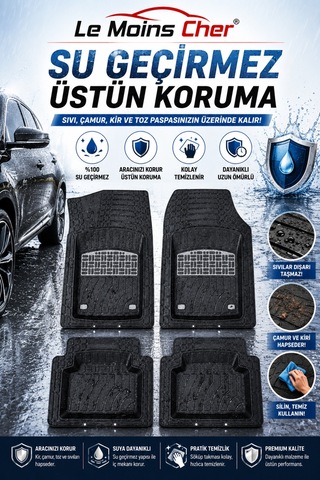 Mg Hs Comfort Havuzlu Oto Paspası Kaymaz Taban Dayanıklı Joker Krom