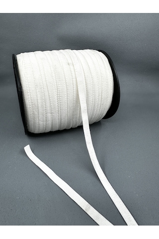 1 Cm Şardonlu Örme Lastik- Ekru-5 Metre