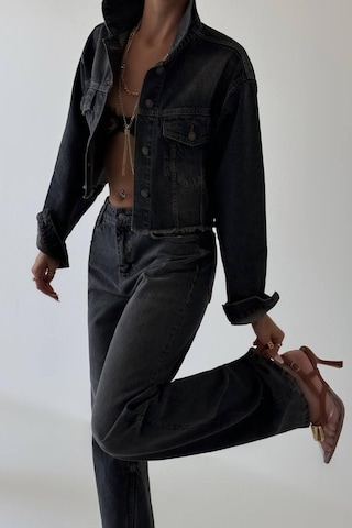 Lacarino 7650 Baggy Flare Kadın Jean Pantolon Brown Tint