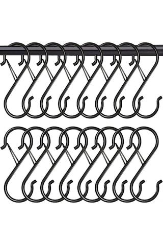 Yaozixa 35 Adet 9 Cm S-şekilli Güvenlik Kanca Siyah - Çelik Yapı, İç/ Dış Kullanım, Ev Ve Çalışma Mekanları İçin Dayanıklı Asma Aracı