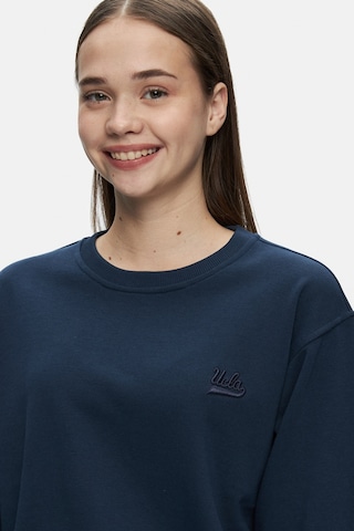 Ucla Sunnıva Lacivert Bisiklet Yaka Nakışlı Loose Fit Kadın Sweatshirt Lacivert