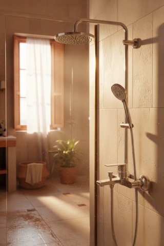 Decordem Banora Rauline, Krom Banyo Bataryası, Paslanmaz Pirinç Gövde, Su Tasarruflu Duvar Tipi Musluk Krom