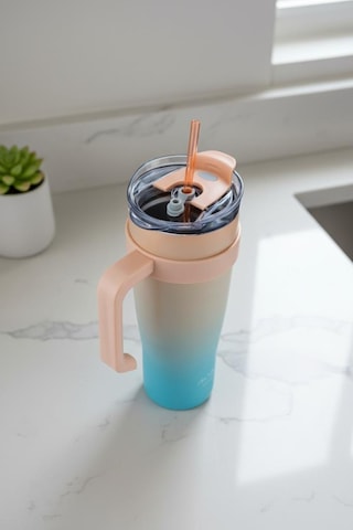 Bambum Horizon - Pipetli Termos Bardak Turkuaz 1000ml Mavi