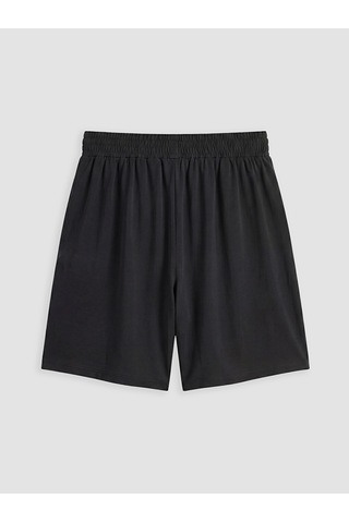 Lcwaıkıkı Classic Siyah Yüksek Bel Regular Fit Kadın Dalgıç Kumaş Şort