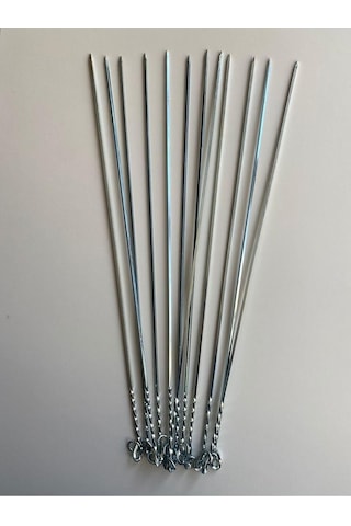 Mobilreyon 15 Adet Kare Ciğer Şişi 50 Cm, Et Mangal Şiş Uzunluk 50 Cm, Kalınlık 3 Mm Diğer