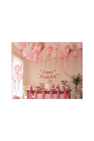 Pembe Rafya İpi - Balon Bağlama Ve Hediye Paketi Süsleme İpi 1 Rulo 5 Metre