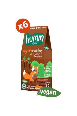 Humm Organik Keçiboynuzlu Fındıklı Vegan Kurabiye 6 x 55 G