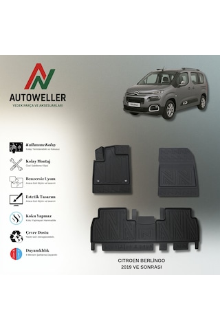 Citröen Berlingo Feel Paket 2019 Sonrası Uyumlu Havuzlu Oto Paspas Citröen Berlingo Feel Paket 2019 Sonrası Uyumlu Havuzlu Oto Paspas