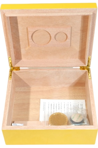 Cohiba Sarı Nokta Desenli Sedir Humidor Puro Kutusu - Tr9820