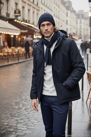 Buratti Regular Fit Çıkarılabilir Kapüşonlu Astarlı Erkek Mont 497Hector Lacivert