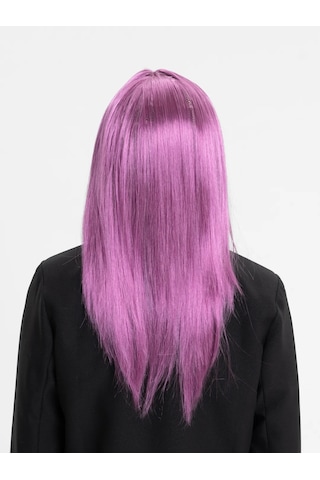 Rose Pembe Renk Düz Kesim Uzun Parti Peruğu Takma Saç Lisinya