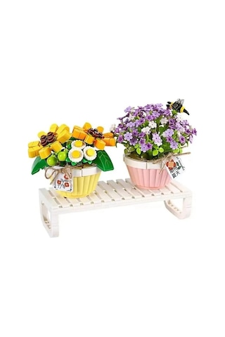 Lz1674 Loz Eternal Flowers Serisi - Saksıda Çiçekler ''letters From Spring Baby S Breath'' ''daisy With Bee'' 534 Parça Yapım Seti