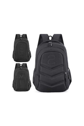 Novahub Sert Kabuk İş Sırt Çantası Laptoplu Öğrenci Okul Çantası 15.6 İnç Sport Siyah