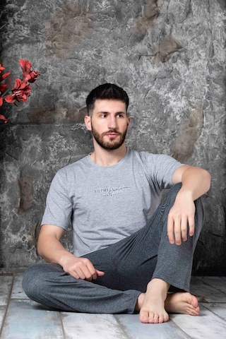 Sude Erkek Süprem Bisiklet Yaka İnce Kısa Kol Pijama Takımı K300/194 - 1 Adet 001