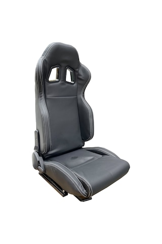 Spor Koltuk Deri Siyah Beyaz Dikişli 1 Takım 2 Adet