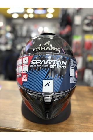 Shark Spartan Gt Pro Carbon Ritmo Şeffaf Vizörlü Kask Karbon Kırmızı