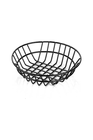 Altınbaşak Metal Örgülü Yuvarlak Ekmek Meyve Sepeti 20cm A01401 Siyah