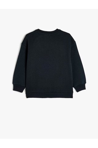 Koton Sweatshirt Slogan Baskılı Uzun Kollu Bisiklet Yaka Pamuklu Lacivert 5wkg10621ak Lacivert