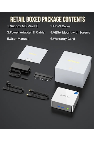 GMKTEC GTC-M3 i5-12450H 16 GB 512 GB SSD W11P Mini Masaüstü Bilgisayar