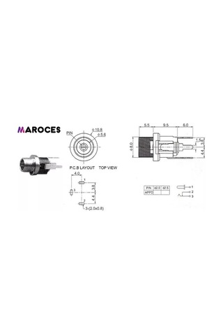Ic-258A Dc Şase 2,1Mm Metal Üstten Somunlu 1 Adet