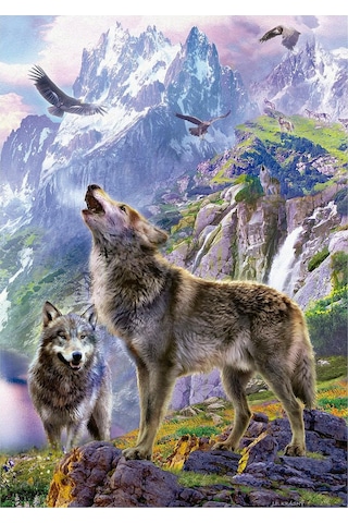 Educa 500 Parça Kayalardaki Kurtlar Puzzle - 19548 - Wolves In The Rocks