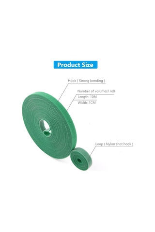 Yeşil Bahçe Bitki Bağları 10 Metre 10 Mm , Kendinden Yapışkanlı Bitki Bağları