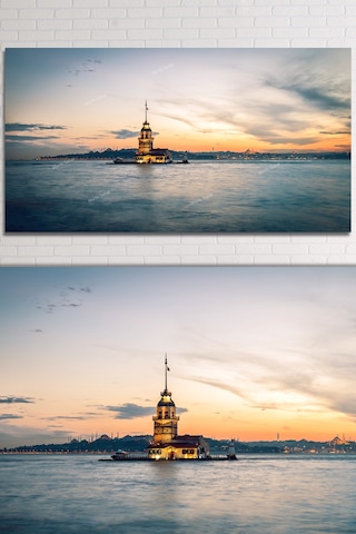 Kız Kulesi İstanbul Muhteşem Manzara Kanvas Tablo 50 x 25