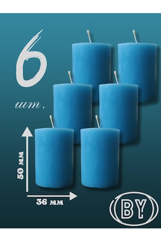 Kandlefo 6'lı Mavi Çay Mumları 330976967 Açık Mavi