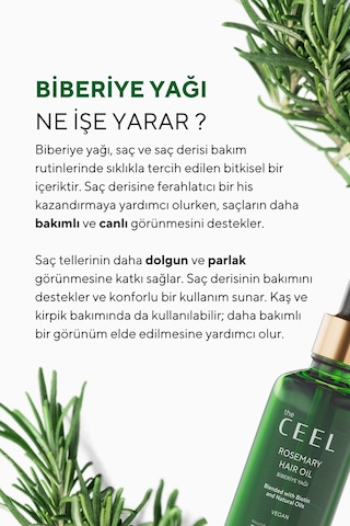 The Ceel Yıpranmış ve Dökülmeye Eğilimli Saçlar İçin Saç Bakım Seti | Saf Biberiye Suyu - Biberiye Saç Yağı