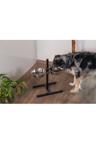 Beeztees Köpek İkili Mama Su Kabı, Ayaklı, Paslamaz Çelik, 25cm, 2x2,5l