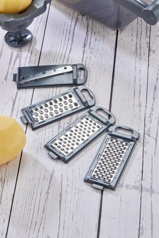 Cooker 5 Bıçaklı Hazneli Lüx Paslanmaz Çelik Rende Ckr3379-gri Dri