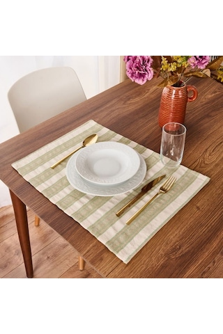 Evidea Soft Freya 2'li Amerikan Servis - Yeşil / Ekru - 35x50 Cm Yeşil / Ekru Yeşil - Ekru