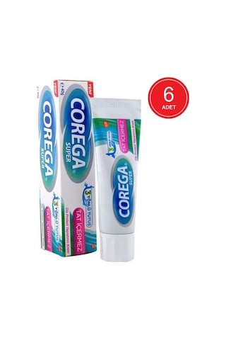 Corega Super Tat İçermez Diş Protezi Yapıştırıcı Krem 40 G x  6 Paket