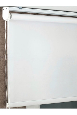 İthal Kalın Beyaz Zebra Stor Güneşlik Perde Etek Dilimsiz Alüminyum Kasa 1. Kalite Beyaz