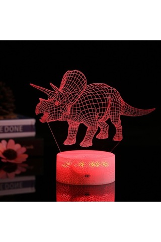 Novahub 3d Dinozor Led Gece Lambası İllüzyon Lambası Renk Değiştiren Işıklar Başucu Masası Masa Lambası Dokunmatik Ve Uzaktan Kumandalı Çocuklar İçin Ev Dekorasyonu, Renkli Dokunuşlu Diğer