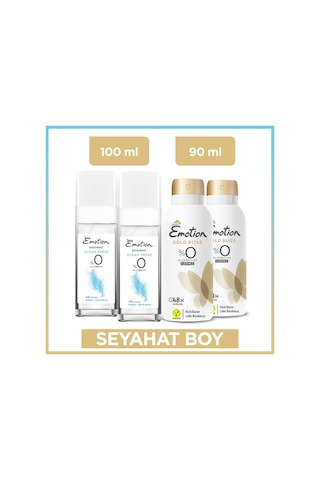 Emotion Gold Bliss Deodorant 2x90ml & Ocean Fresh Pump Sprey Deodorant 2x100 Ml Seyahat Seti