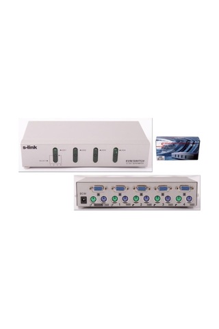 S-link SL-2041 4PC-1MN VGA+PS-2 Otomatik KVM Switch