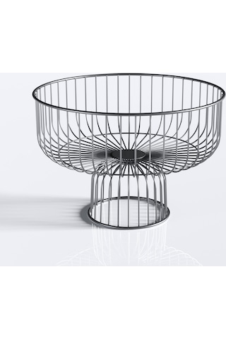 Teknotel Metal Meyve Sepeti Organizer Sepet Mat Siyah Mg527