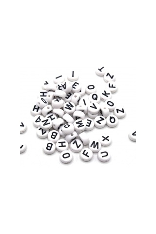 Harf Boncuk Elips Beyaz 6 Mm 250 Gr