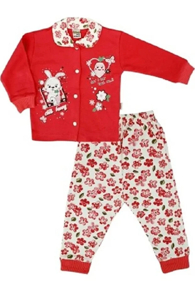 Veraye Socks Kız Bebe Takım Önden Açmalı Kırmızı