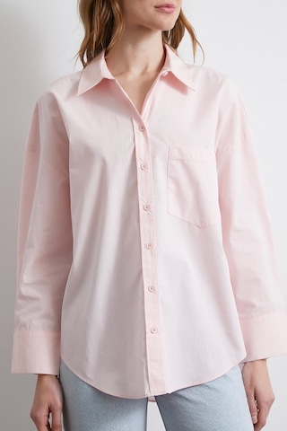 Never More Oversize Pamuklu Gömlek Pembe Pembe