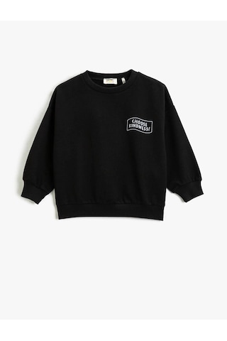 3SKG10104AK Koton Kız Çocuk Sweat SİYAH Siyah