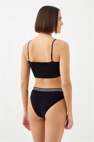 Cottonhill Siyah Renk Spor Kesim %90 Pamuklu Kadın Bikini Külot Siyah