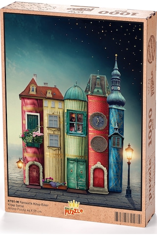 King Of Puzzle Fantastik Kitap Evler Ahşap Puzzle 1000 Parça