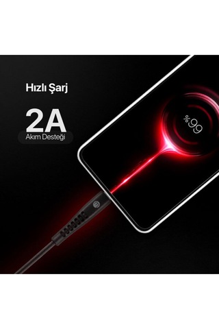 Mojue Ekstra Dayanıklı Ve Uzun 300 CM USB-A - Apple Uyumlu iPhone Lightning 2A Şarj Kablosu Siyah