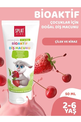 Splat Kids Wild Çilek-Kiraz Aromalı 2-6 Yaş Doğal Diş Macunu 50 ML Splat Kids Wild Çilek-Kiraz Aromalı 2-6 Yaş Doğal Diş Macunu 50 ML