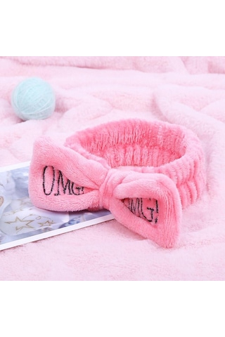 Fiyonklu Omg Saç Bandı Mercan Peluş Saç Bandı Fuşya